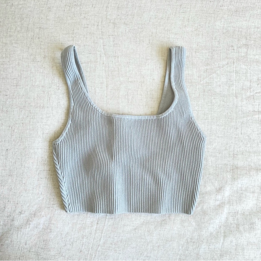 Aritzia sculpt knit Ribbed Gray Tank Top